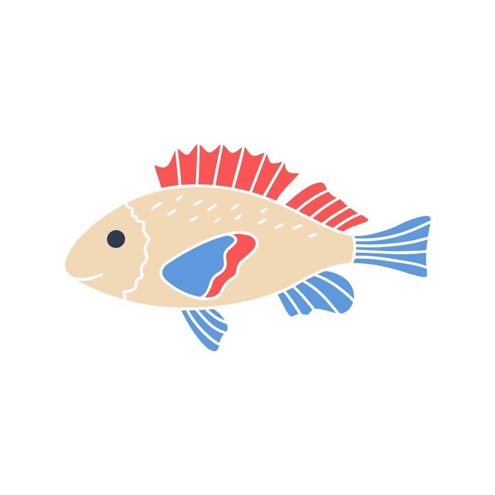 illustrazione vettoriale di pesce icona colorata