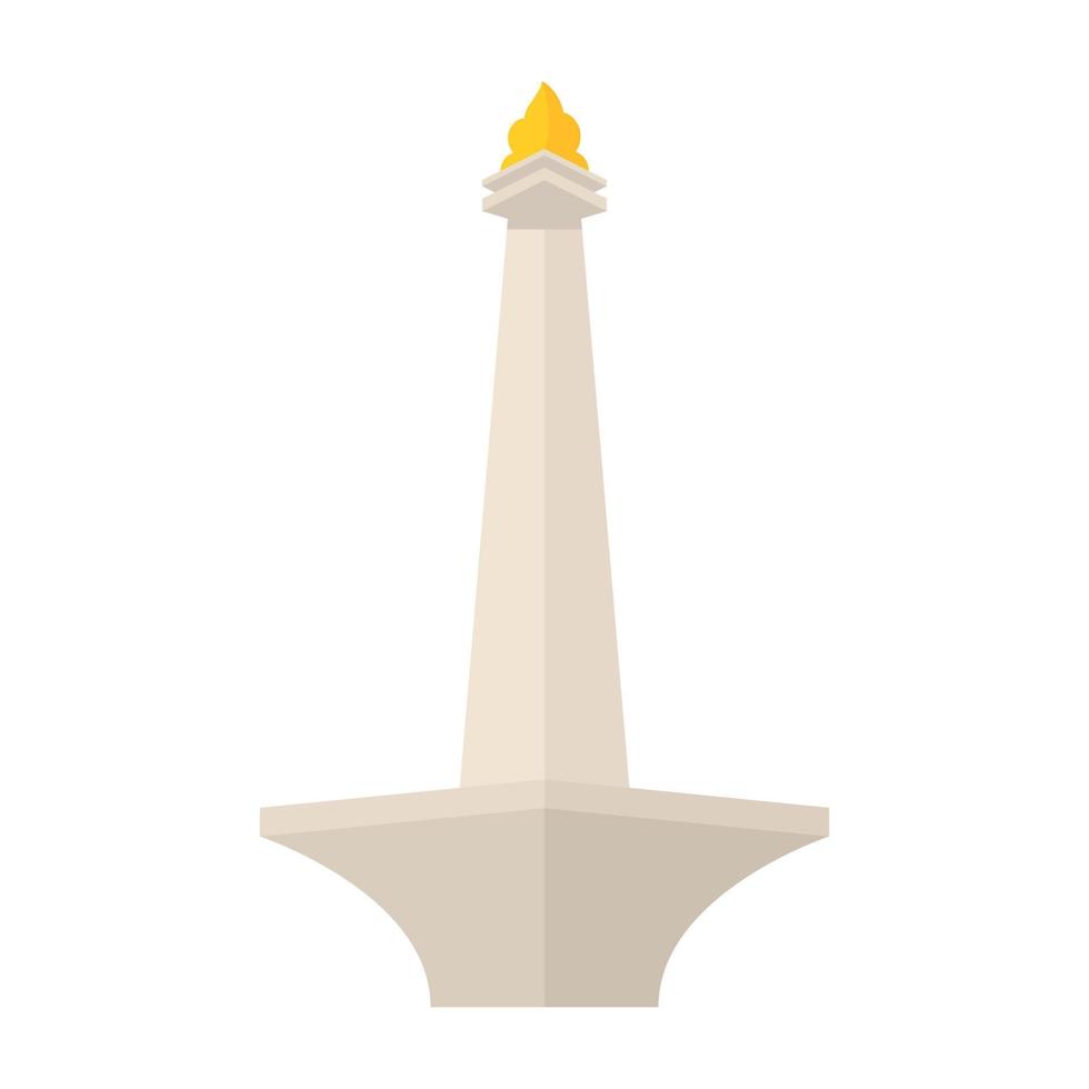 animato monas monumen nasional indonesia landmark icon clipart vector