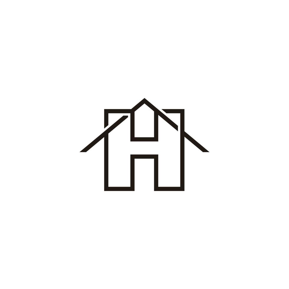 lettera h freccia tetto semplice logo geometrico vettore