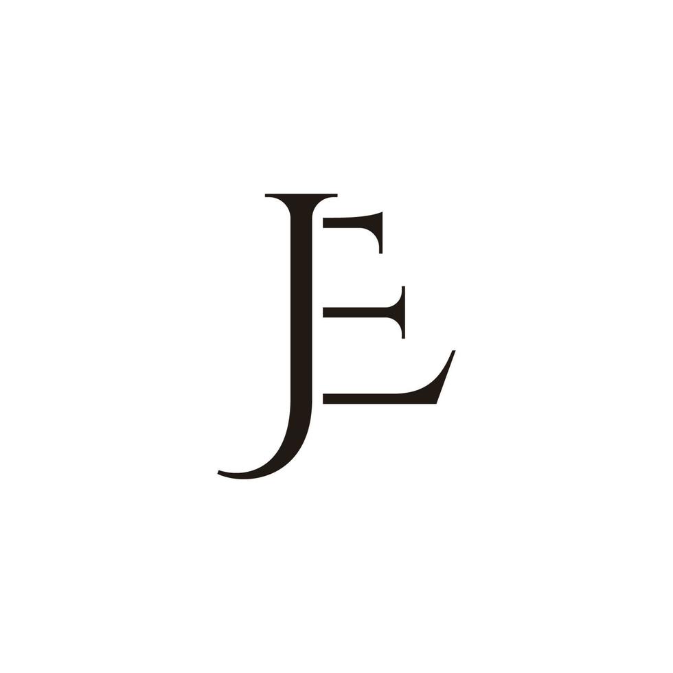 lettere je design semplice fetta collegato logo geometrico vettore