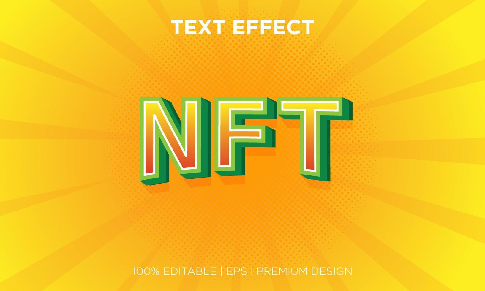modello effetto testo stile nft, vettore di sfondo nft