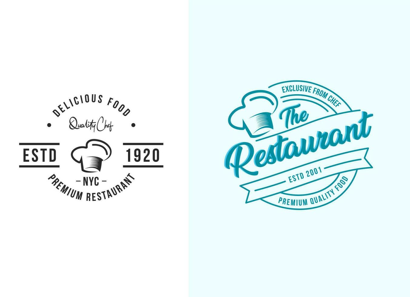 chef moderno e modello di progettazione del logo del ristorante di cucina vettore