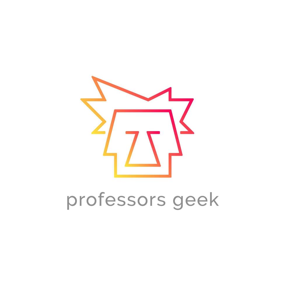 logo dei professori geek per blog e vlog di app per l'istruzione vettore