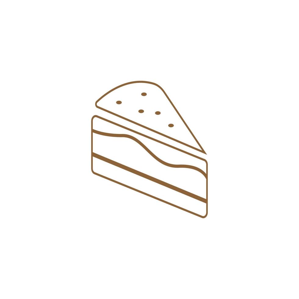 immagine dell'illustrazione del design del logo dell'icona della torta vettore