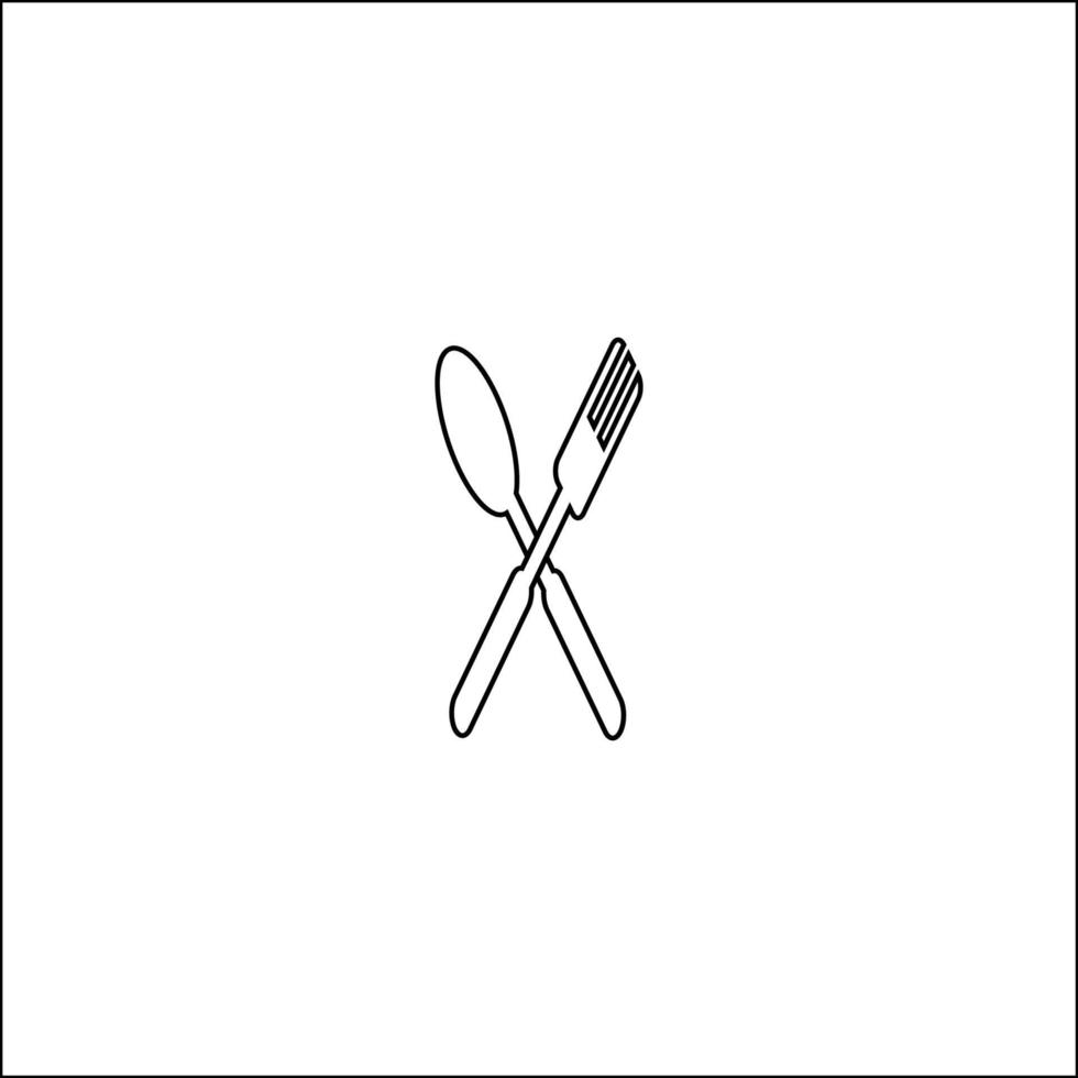 cucchiaio e forchetta icona illustrazione vettoriale immagine