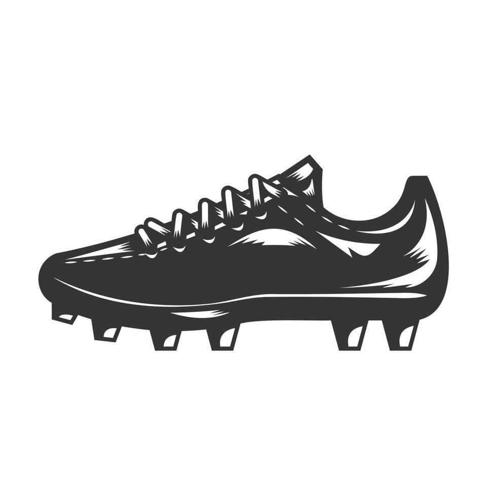 sagoma di scarpe da calcio. loghi o icone della linea di scarpe da calcio. illustrazione vettoriale. vettore