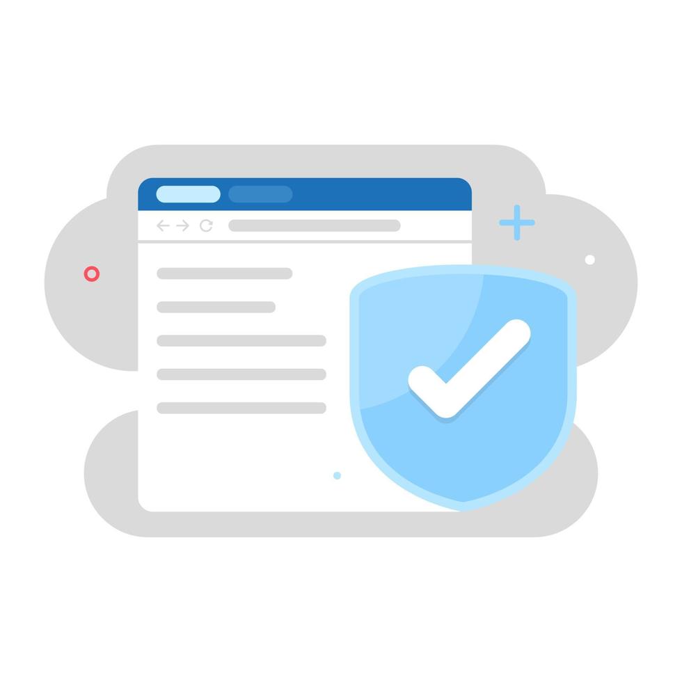 sito web sicuro illustrazione del concetto di design piatto vettore eps10. elemento grafico moderno per pagina di destinazione, interfaccia utente vuota, infografica, icona