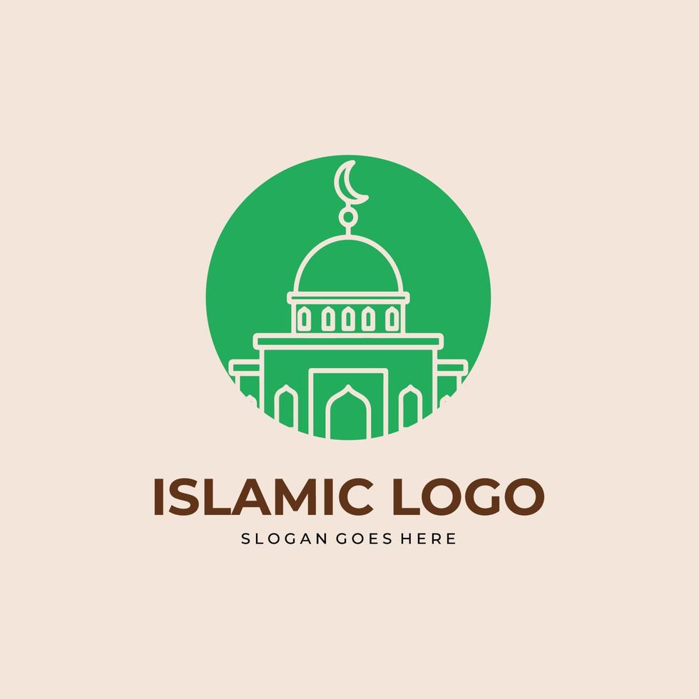disegno dell'illustrazione di vettore del logo islamico della moschea