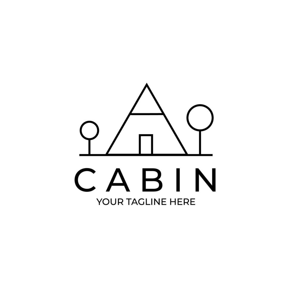 illustrazione minimalista del disegno di arte della linea di vettore del logo della cabina