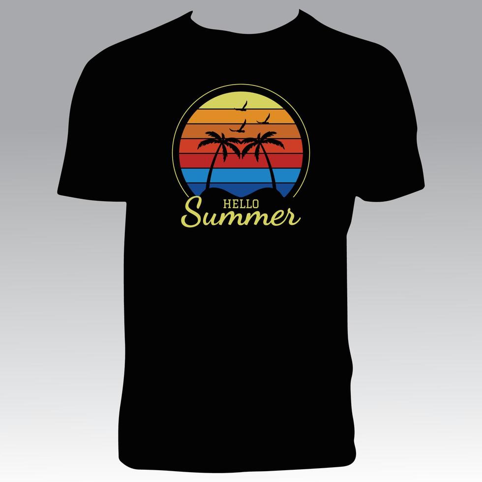 design della maglietta vintage estiva vettore