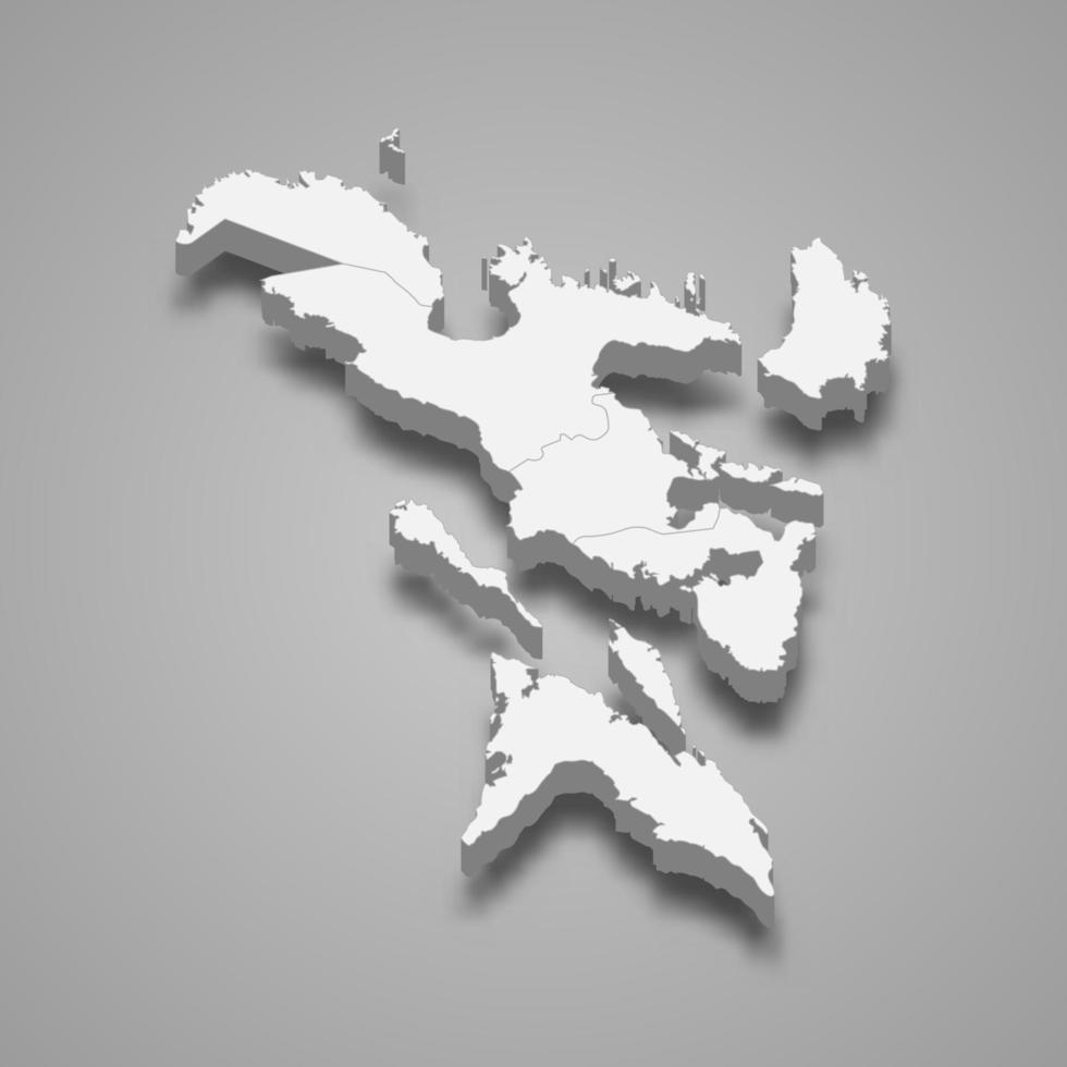La mappa isometrica 3d di bicol è una regione delle filippine, vettore