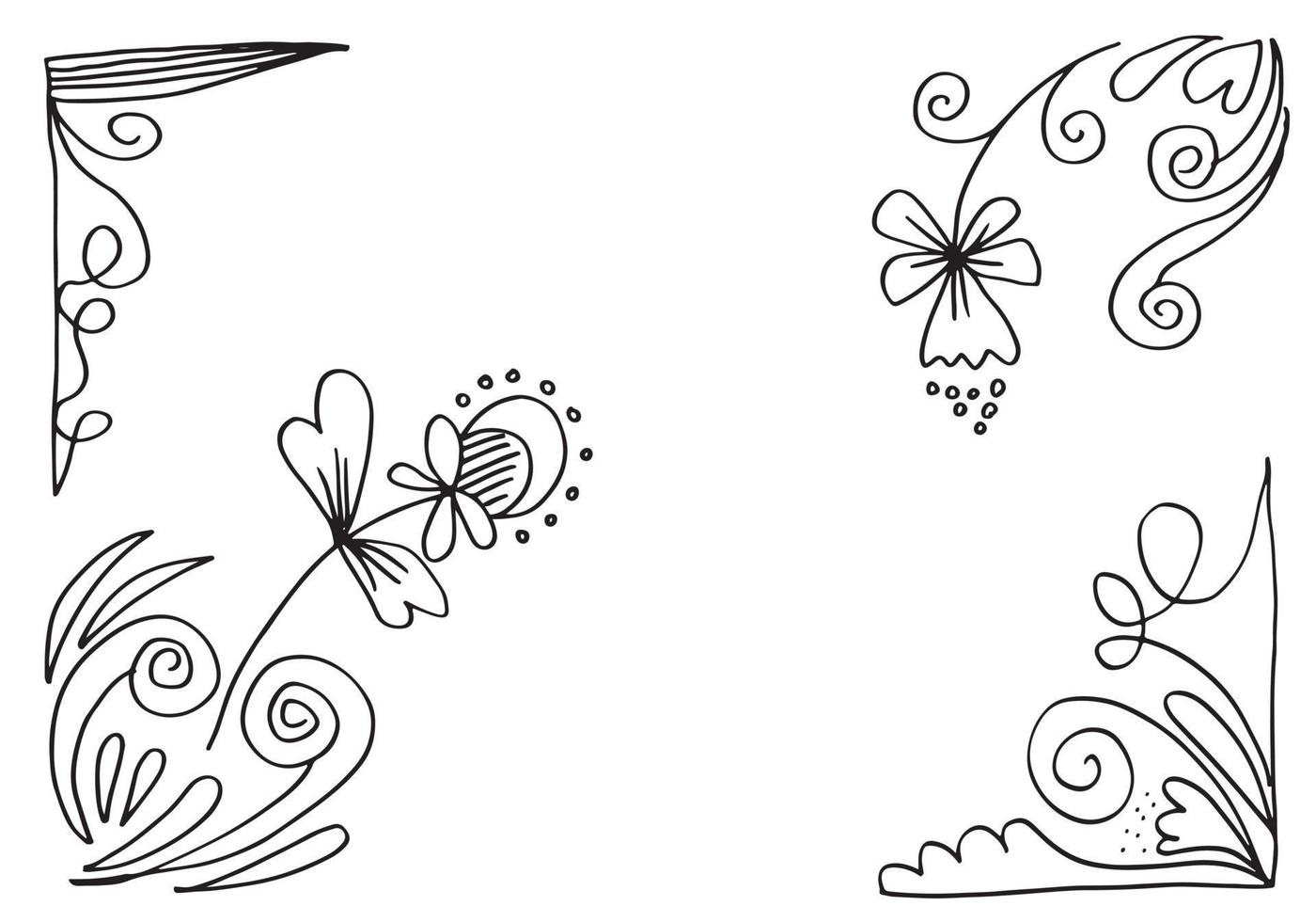 set di bordo, pennello, cornice in stile doodle.illustrazione vettoriale. vettore