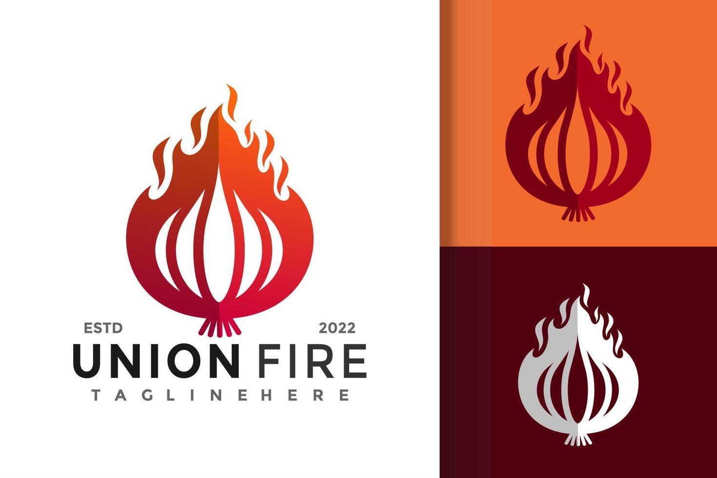 modello vettoriale di progettazione del logo del fuoco dell'unione