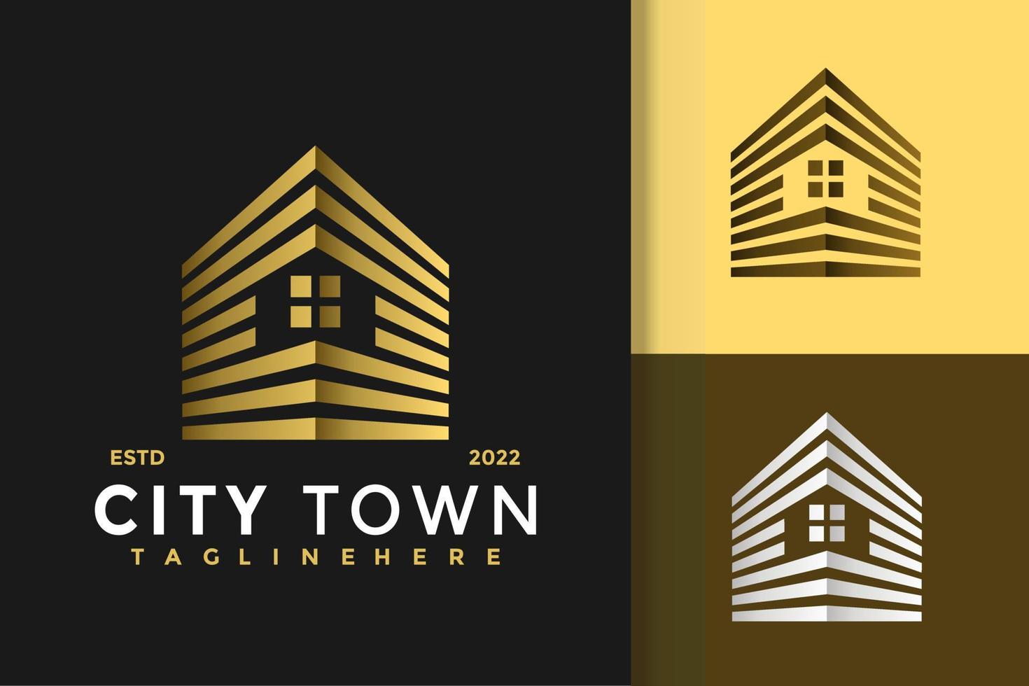 modello di vettore di progettazione di logo città città d'oro