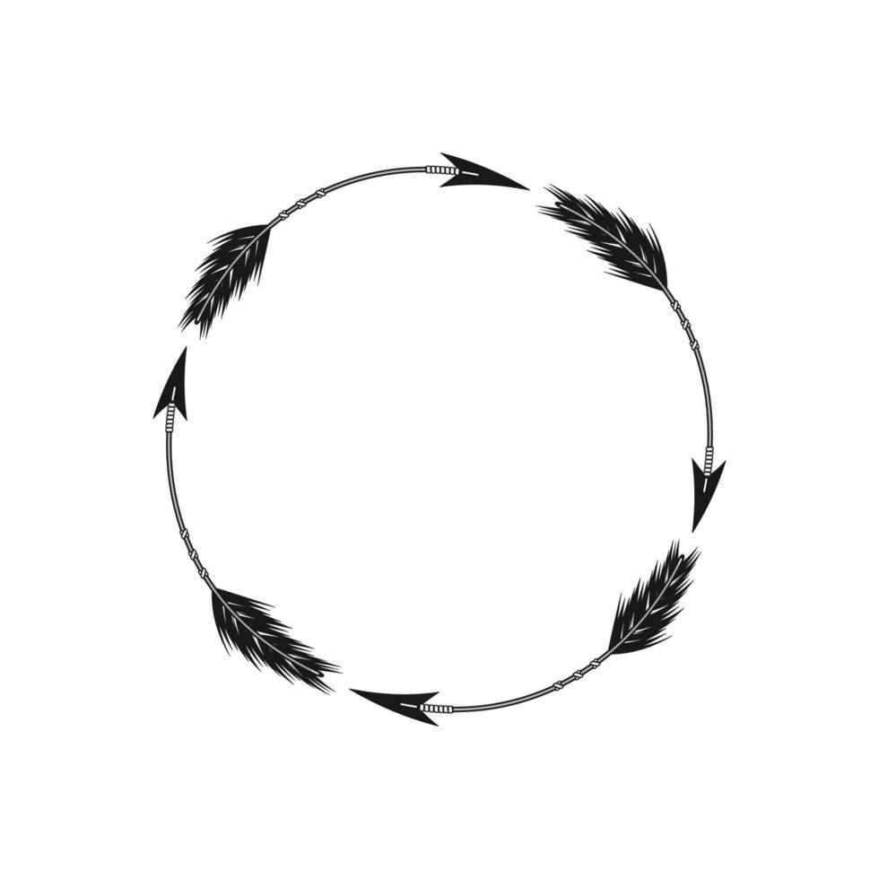 vettore del telaio del monogramma della freccia del cerchio