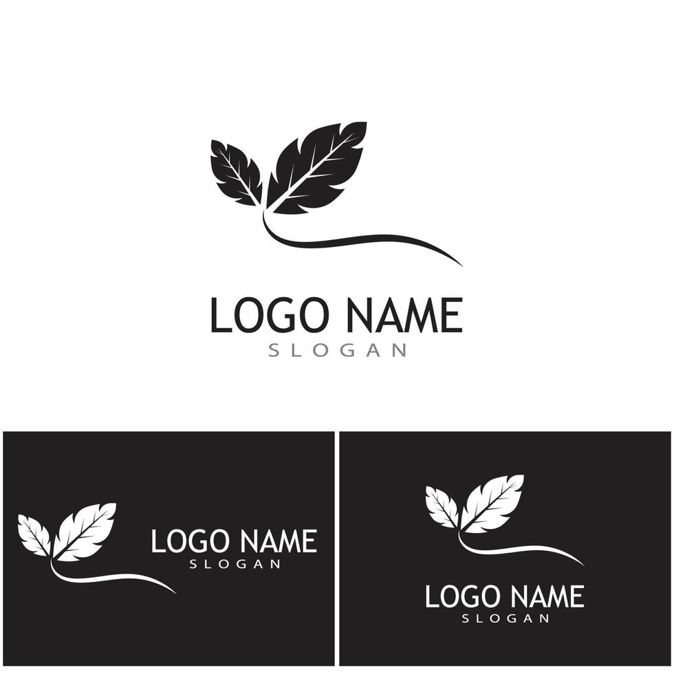 foglia icona illustrazione vettoriale design logo modello