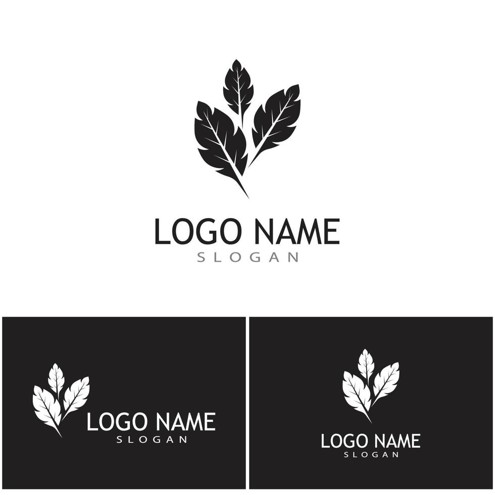 foglia icona illustrazione vettoriale design logo modello