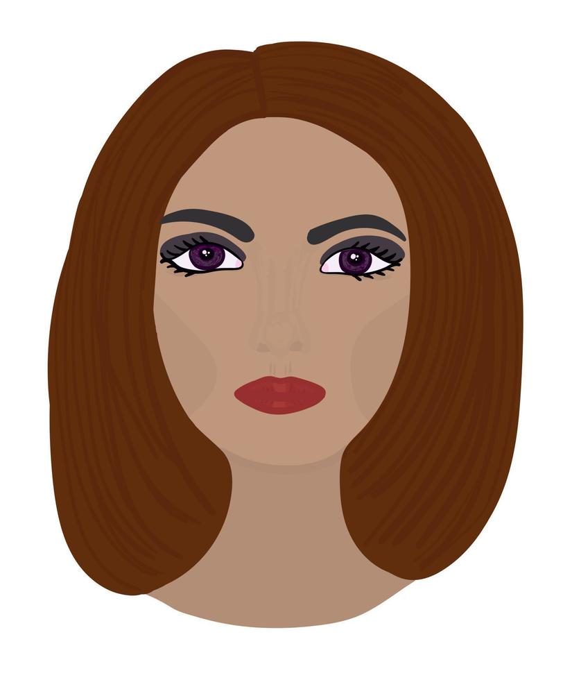 readhead donna con occhi viola vettore