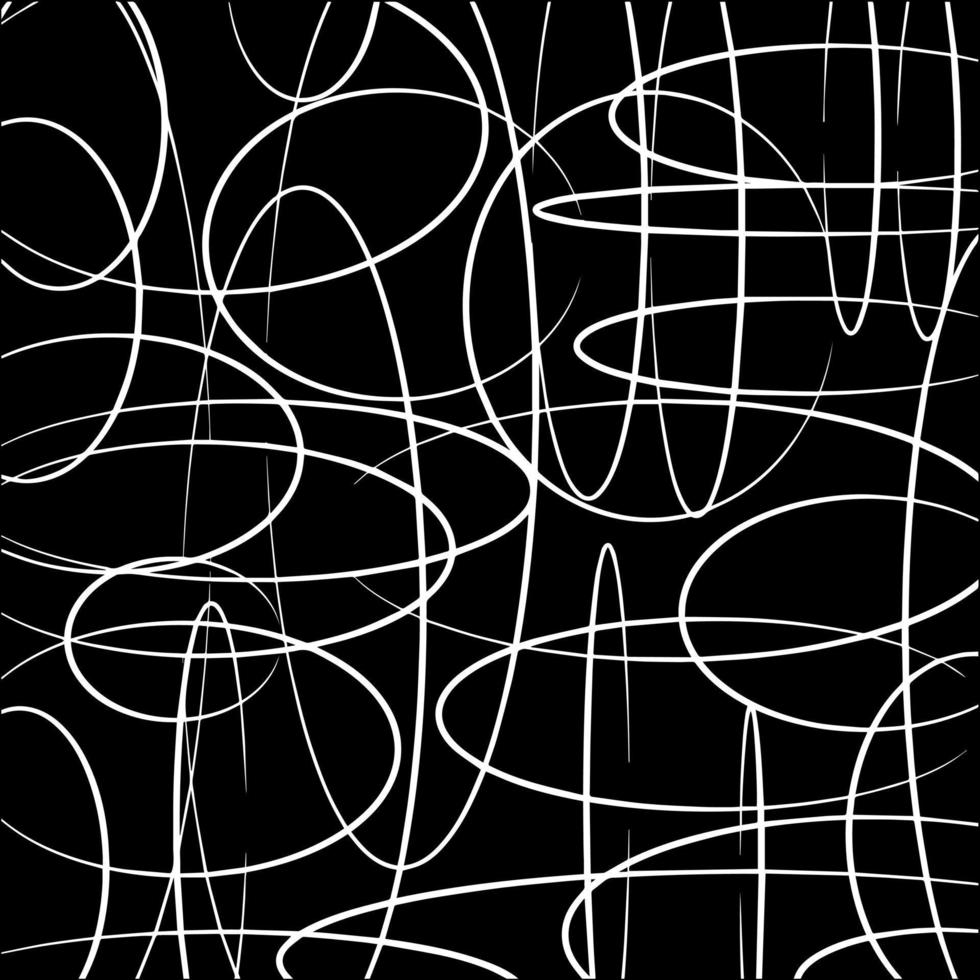 linee di tratti di sfondo astratto doodle cerchi e ovali modello vettoriale