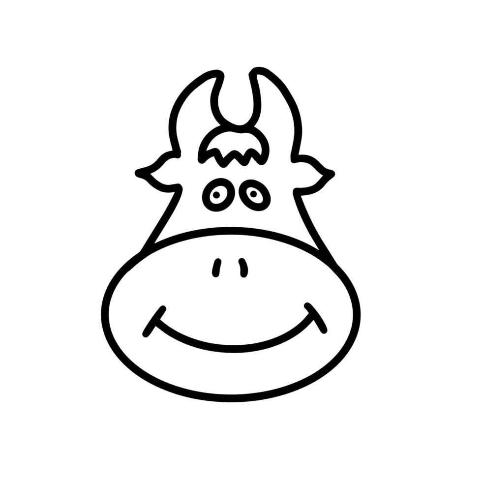 illustrazione vettoriale testa di mucca