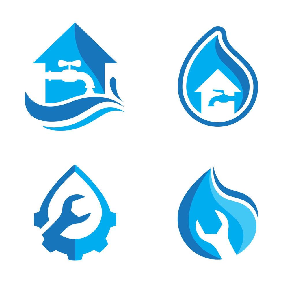 immagini del logo dell'impianto idraulico vettore
