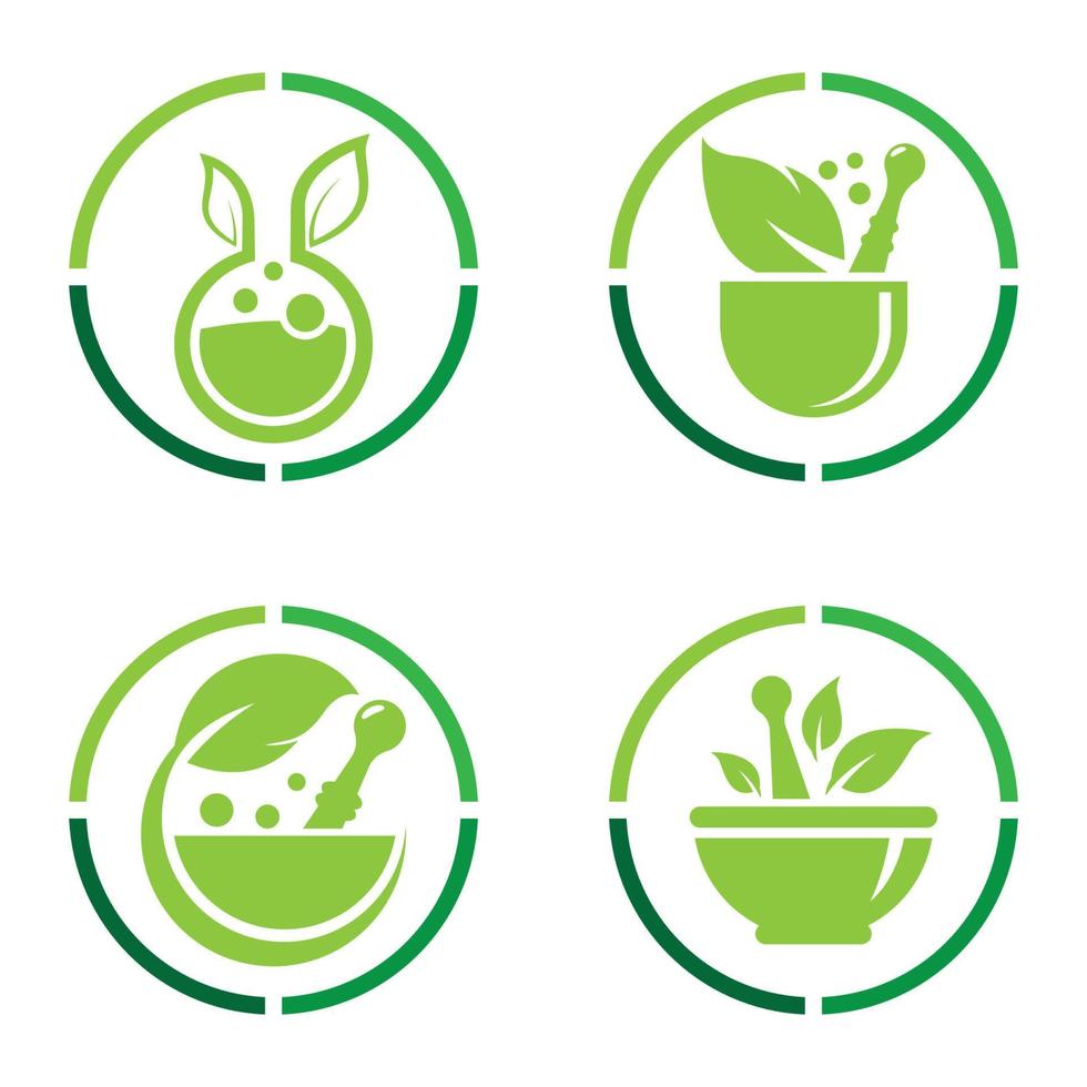 illustrazione delle immagini del logo della medicina naturale vettore