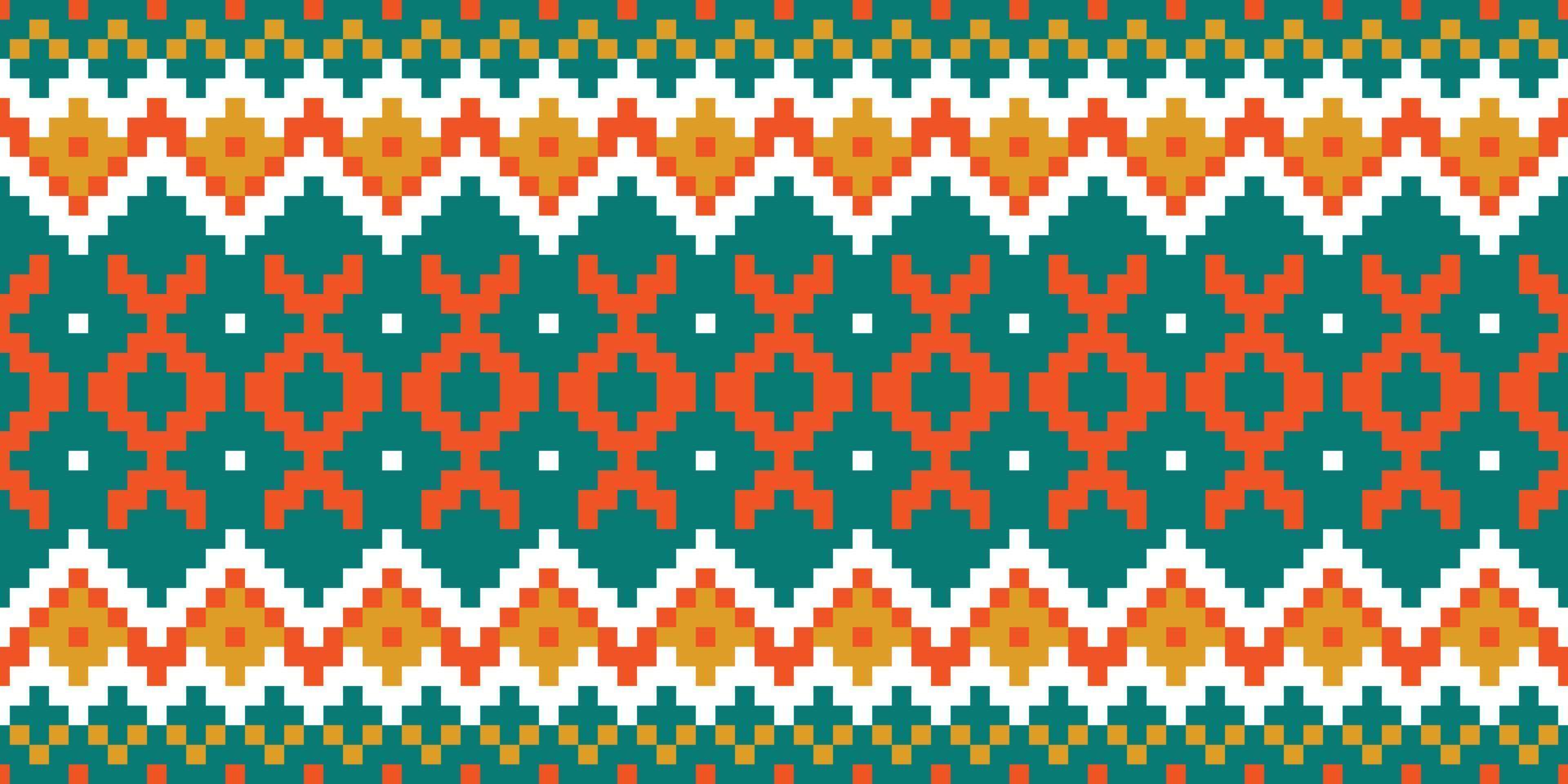 modelli di tessuto africano. motivo boho etnico con motivi geometrici in colori vivaci. design per moquette, carta da parati, abbigliamento, avvolgimento, batik, tessuto, illustrazione vettoriale stile ricamo in temi etnici.