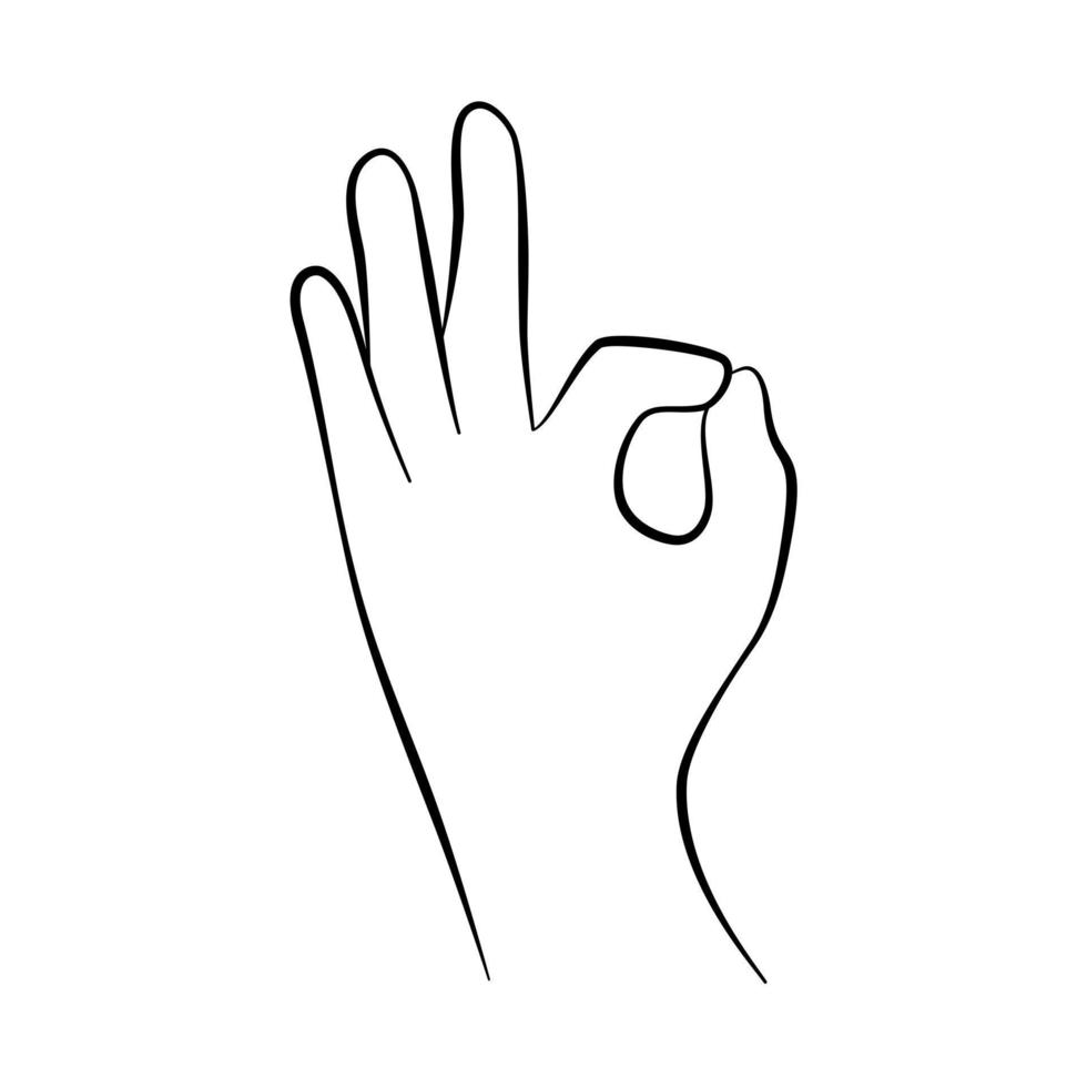illustrazione vettoriale mani posa elemento. fai un gesto simbolico ok.