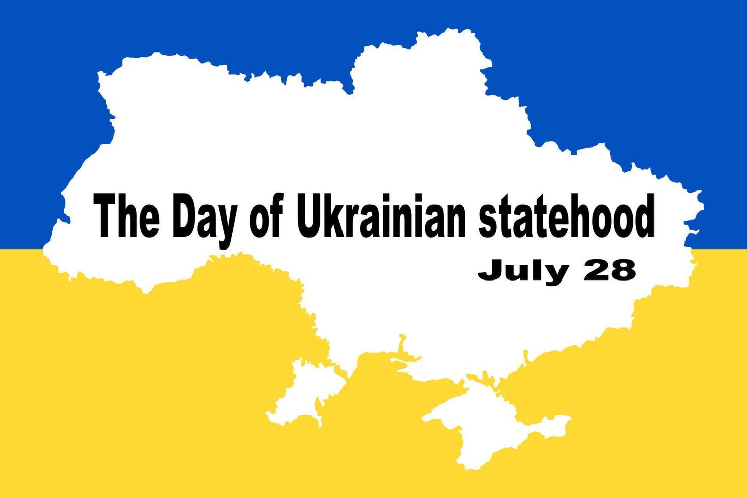 il giorno della sovranità ucraina. il giorno del battesimo di kyivan rus ucraina 28 luglio. mappa e bandiera dell'ucraina. sfondo di celebrazione. vettore