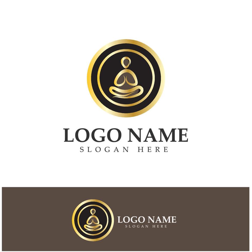 logo design di persone che fanno yoga simbolo icona illustrazione vettore