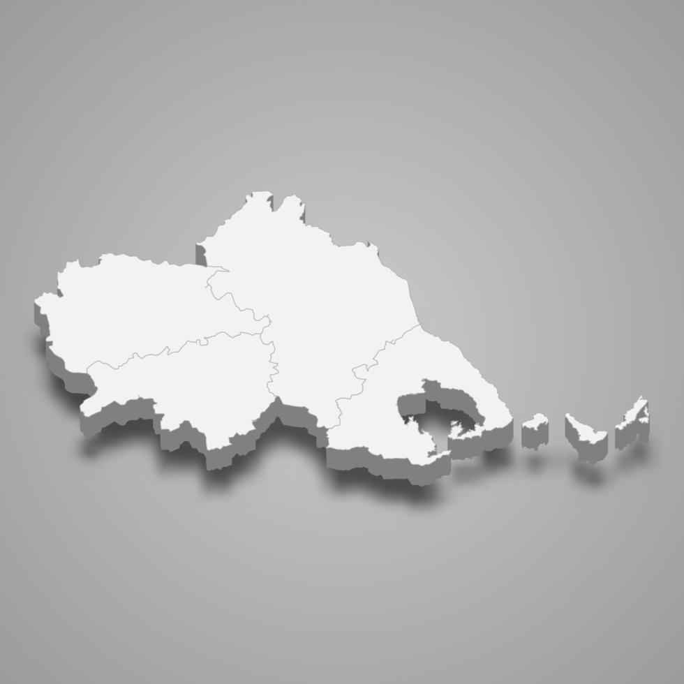 La mappa isometrica 3D della Tessaglia è una regione della Grecia vettore