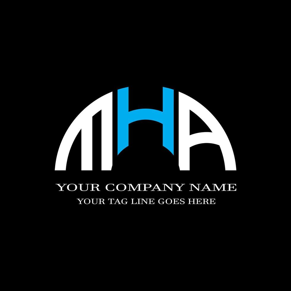 mha lettera logo design creativo con grafica vettoriale