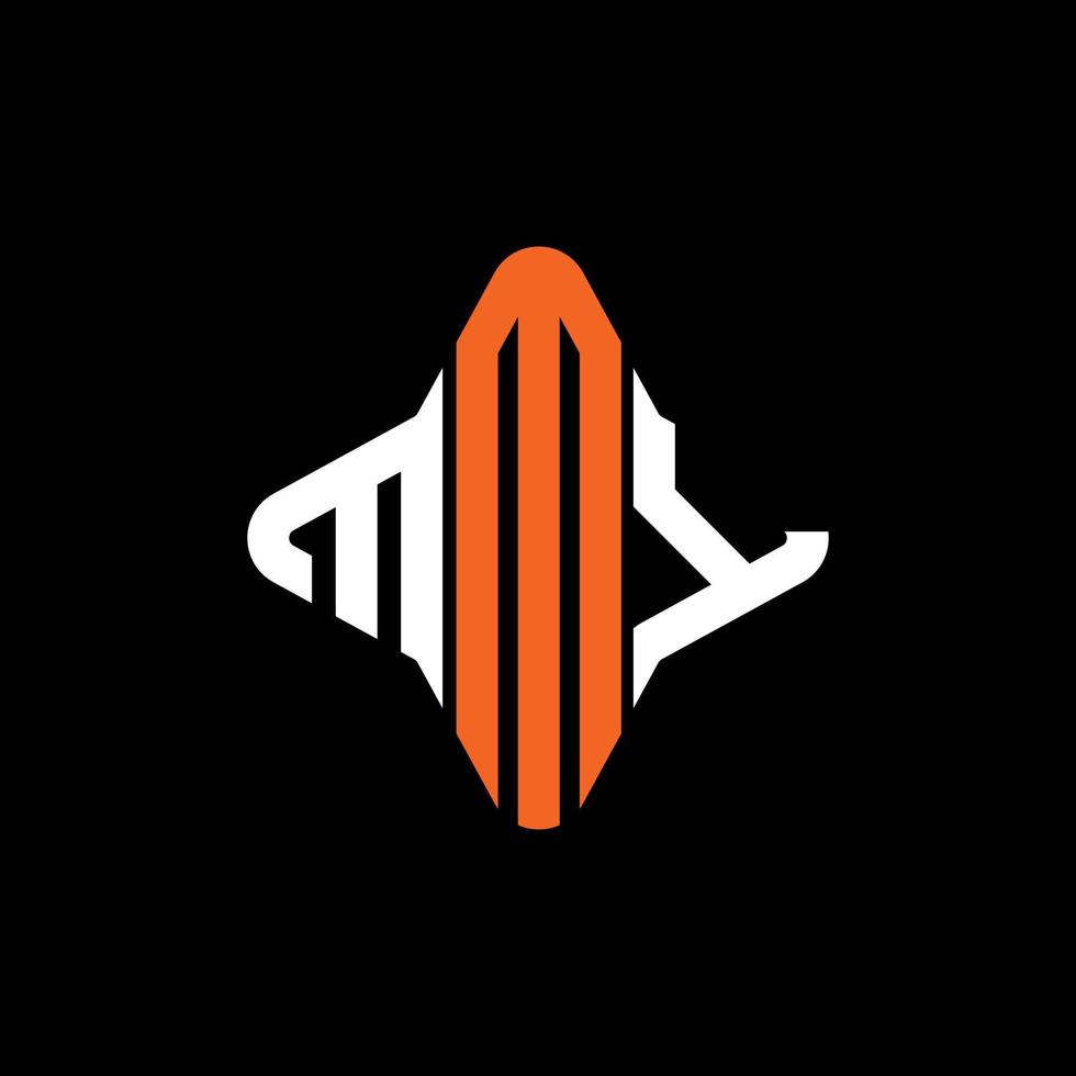 design creativo del logo della lettera mmy con grafica vettoriale