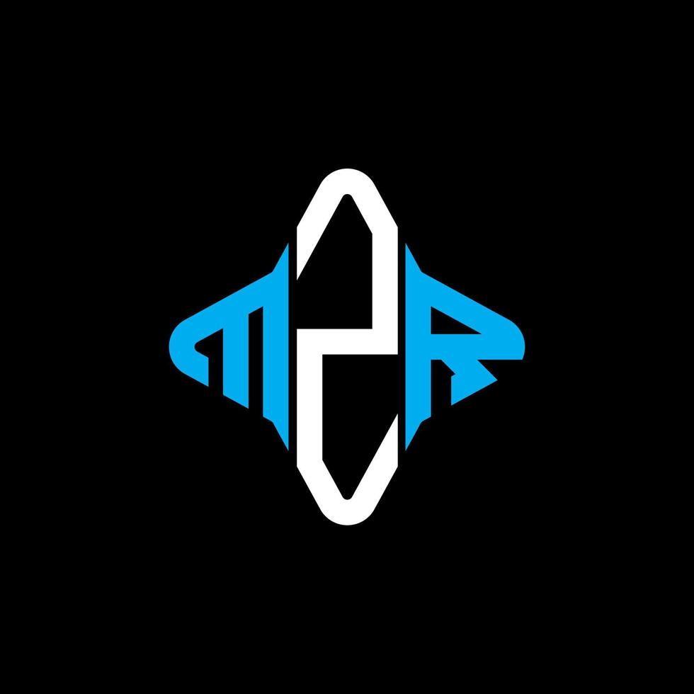 mzr lettera logo design creativo con grafica vettoriale