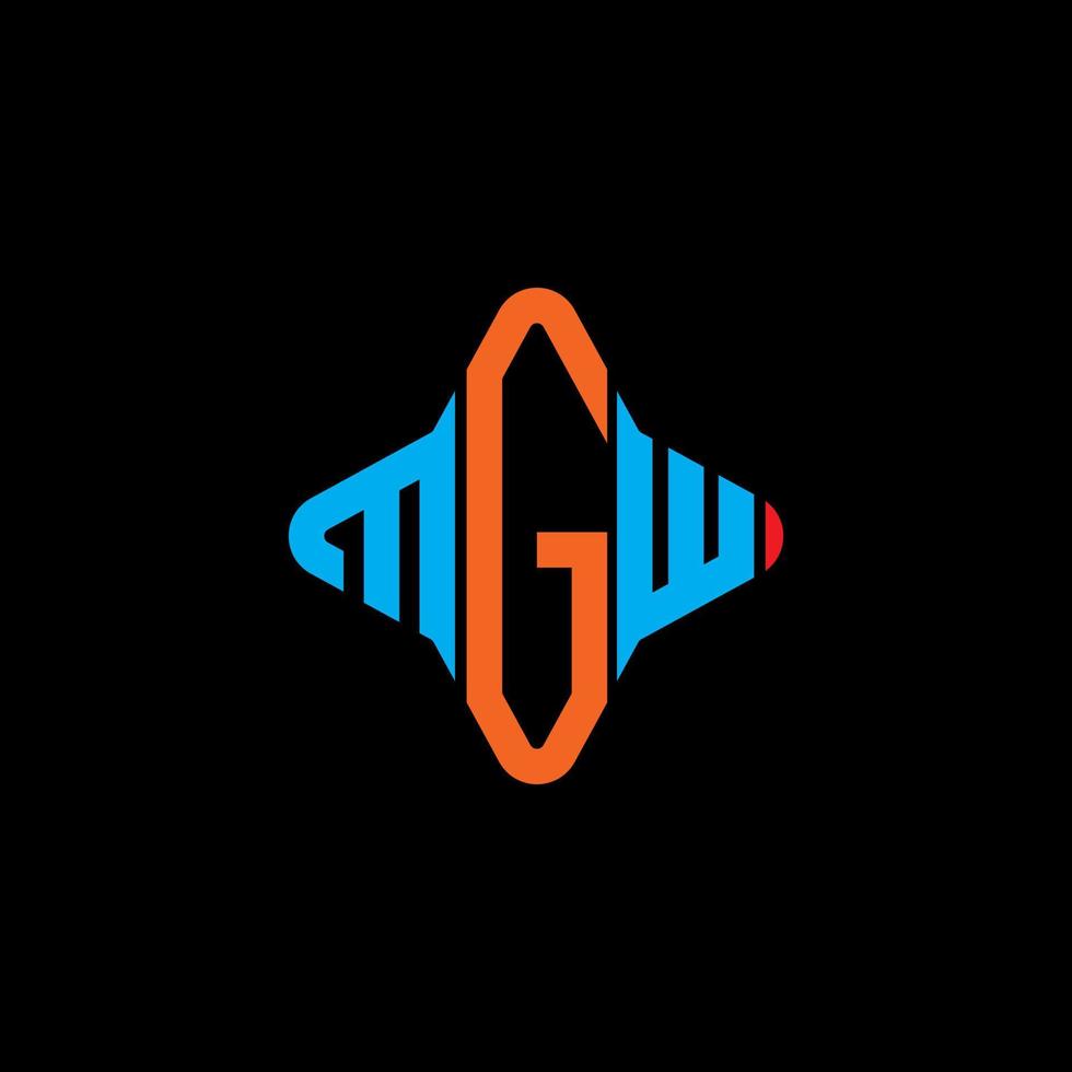 mgw lettera logo design creativo con grafica vettoriale