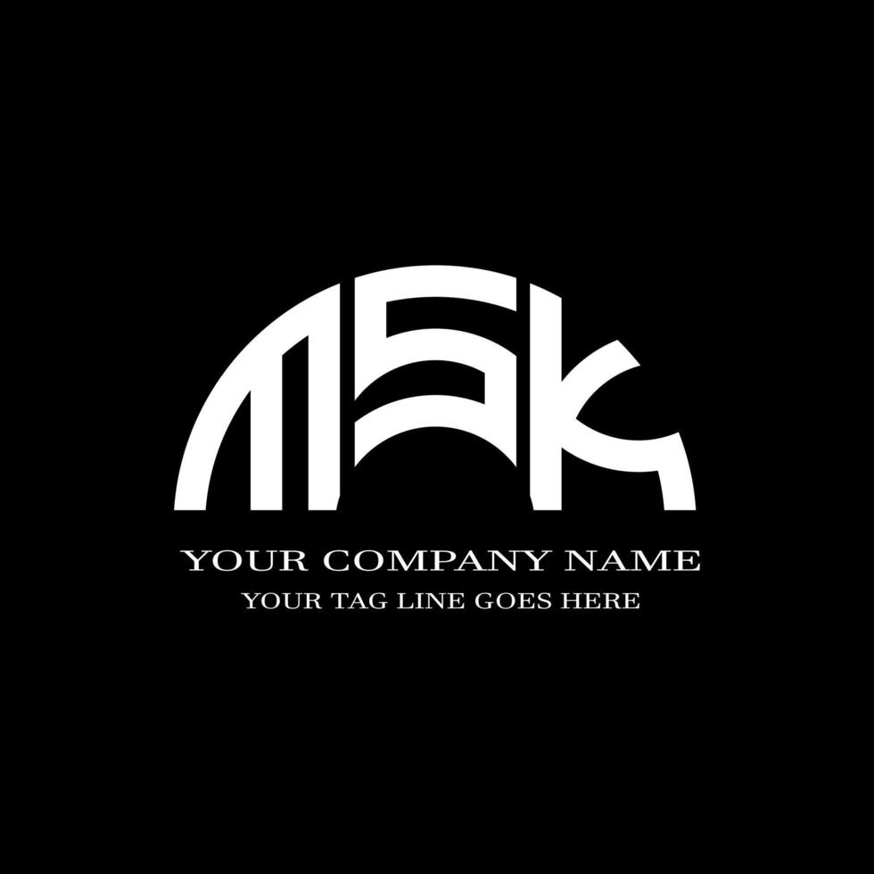 msk lettera logo design creativo con grafica vettoriale