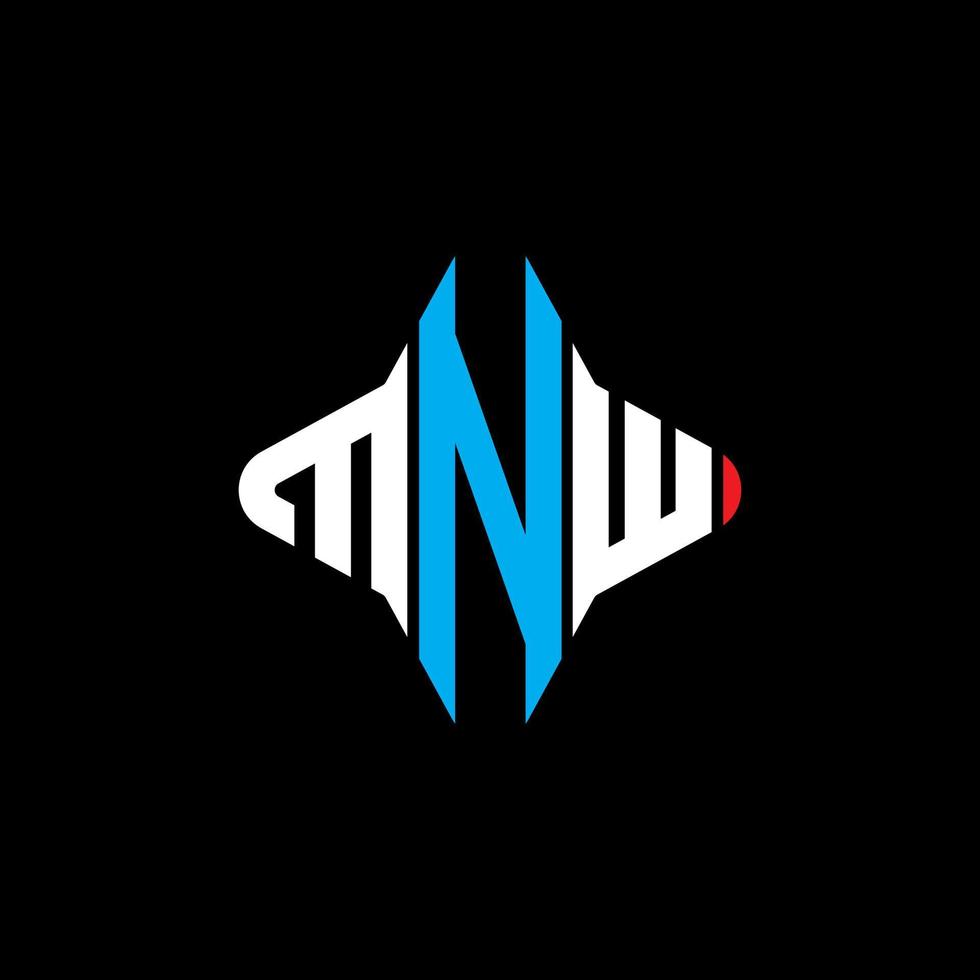 mnw lettera logo design creativo con grafica vettoriale