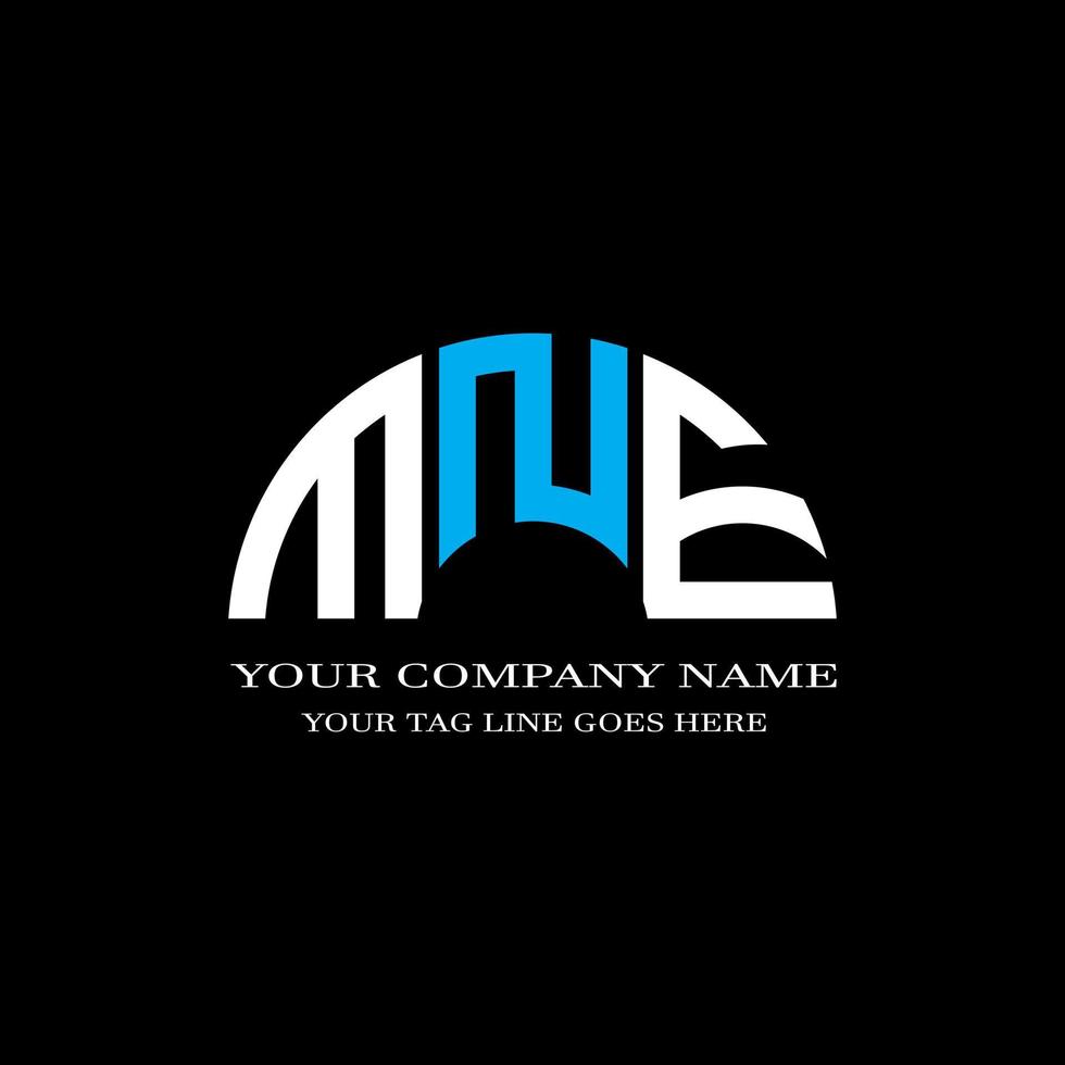 mne lettera logo design creativo con grafica vettoriale