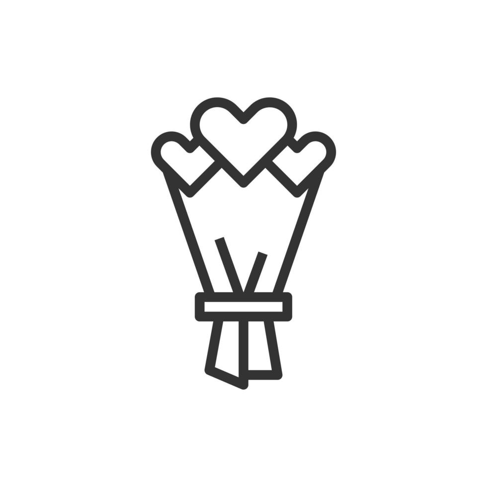 cuore fiore amore icona o logo illustrazione vettoriale