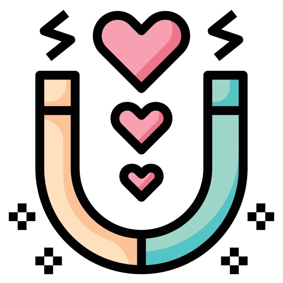 illustrazione vettoriale del colore della linea dell'icona dell'amore di fidanzamento