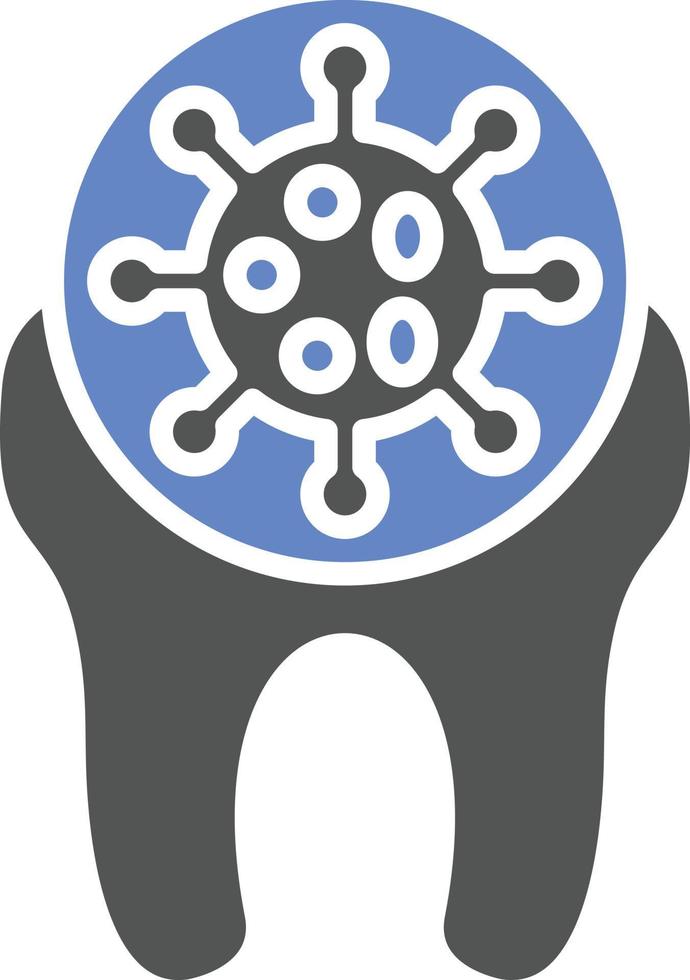 stile dell'icona di infezione dei denti vettore