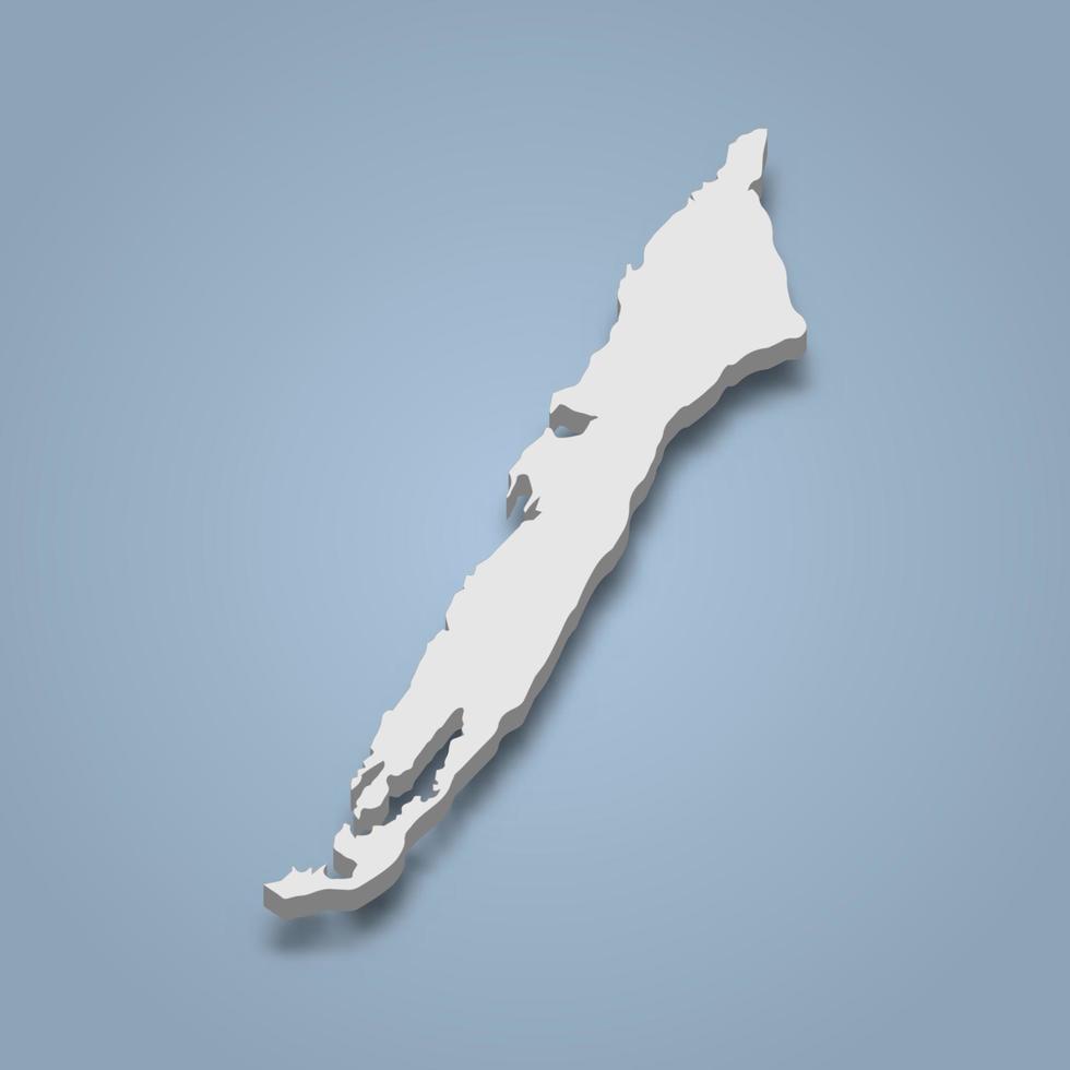 La mappa isometrica 3d di Ambergris Caye è un'isola del Belize vettore