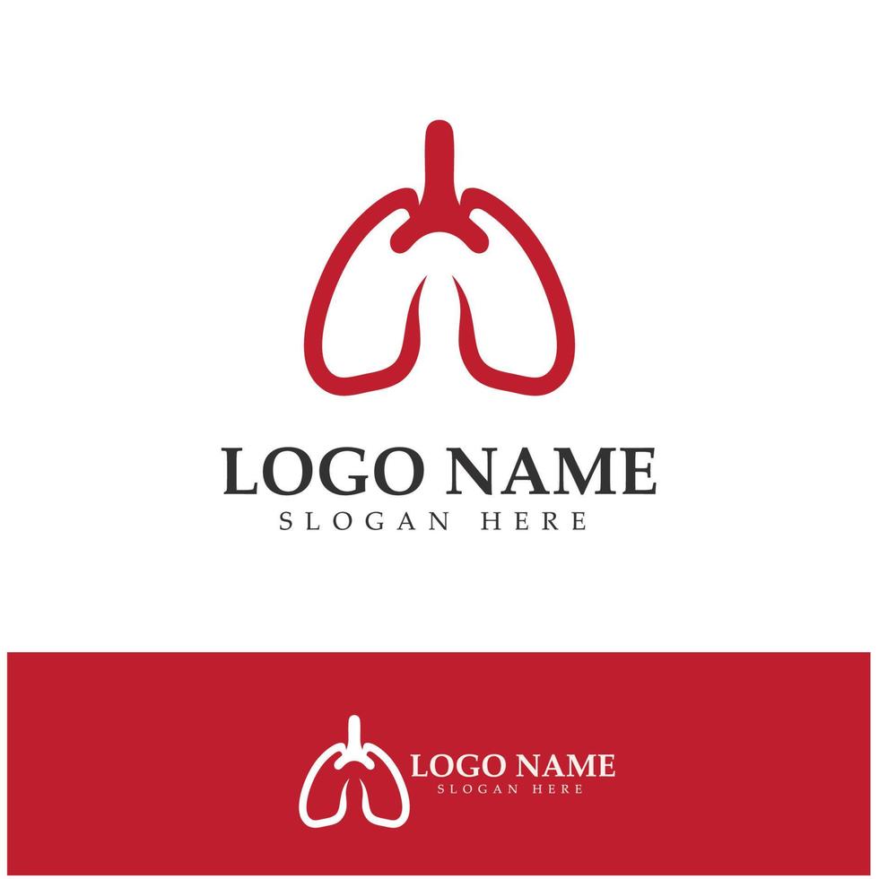 modello di logo di salute e cura del polmone, emblema, concetto di design, simbolo creativo, icona, illustrazione vettoriale. vettore