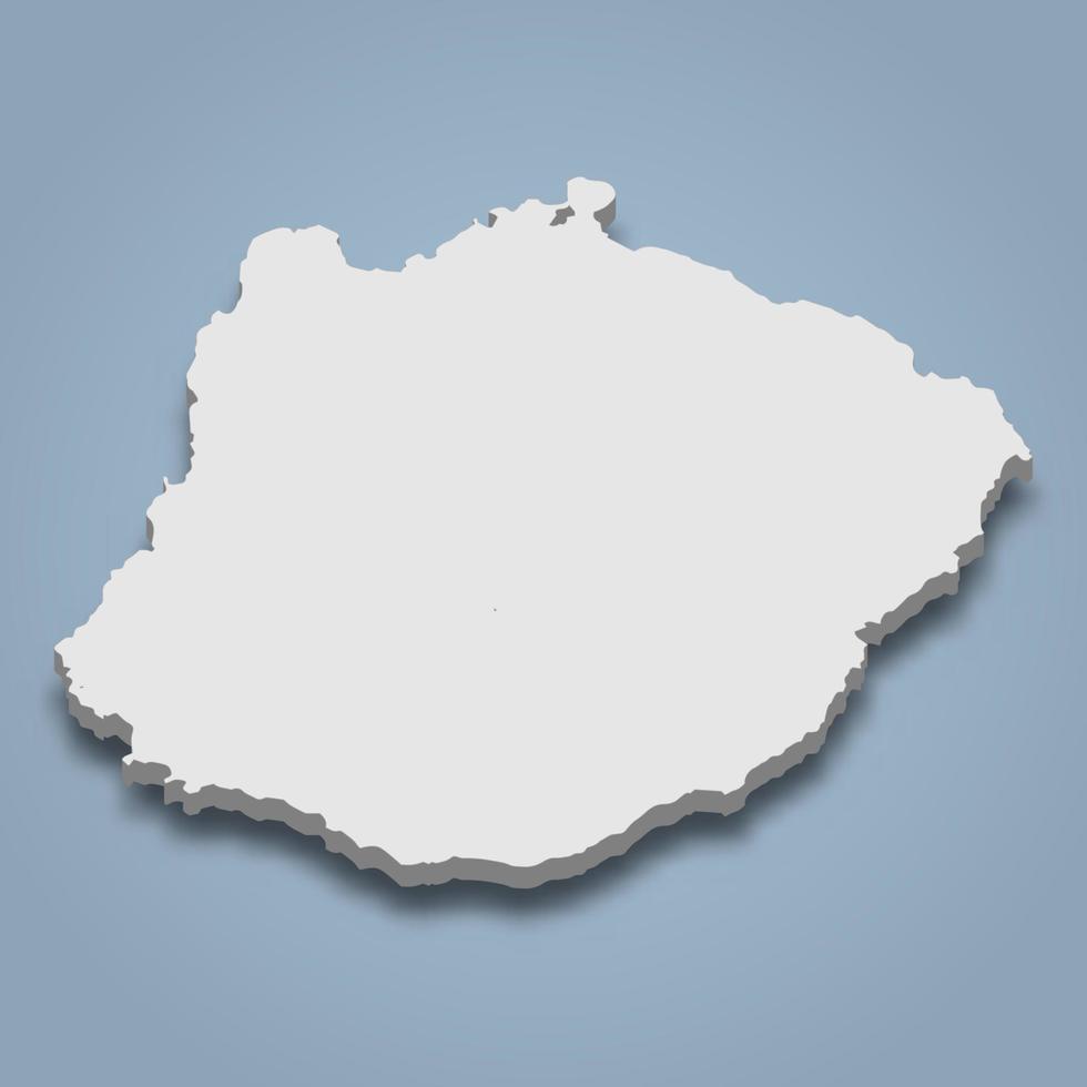 La mappa isometrica 3d di floreana è un'isola nelle isole Galapagos vettore