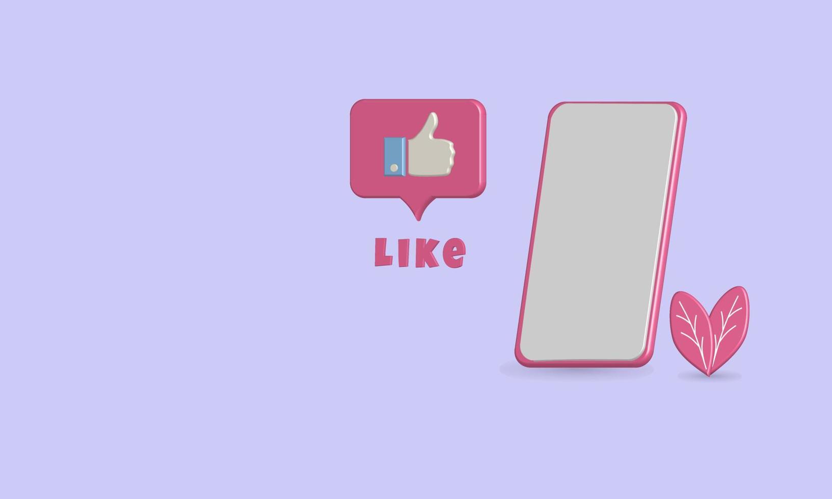 Smartphone rosa vuoto 3d mock up fumetto illustrazione vettoriale migliore per il contenuto della vostra proprietà