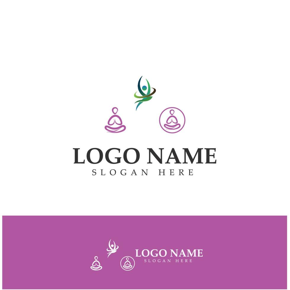 logo design di persone che fanno yoga simbolo icona illustrazione vettore