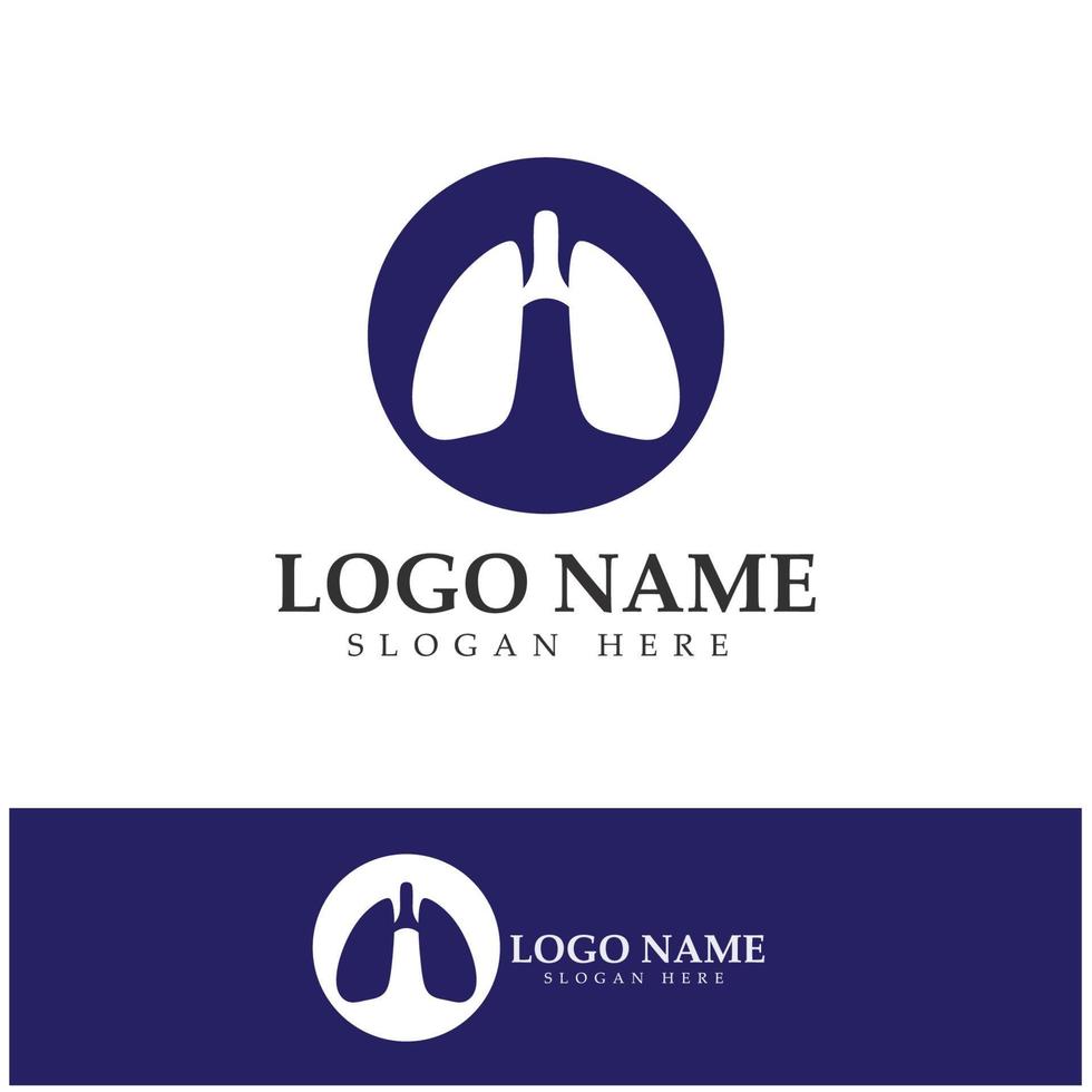 modello di logo di salute e cura del polmone, emblema, concetto di design, simbolo creativo, icona, illustrazione vettoriale. vettore