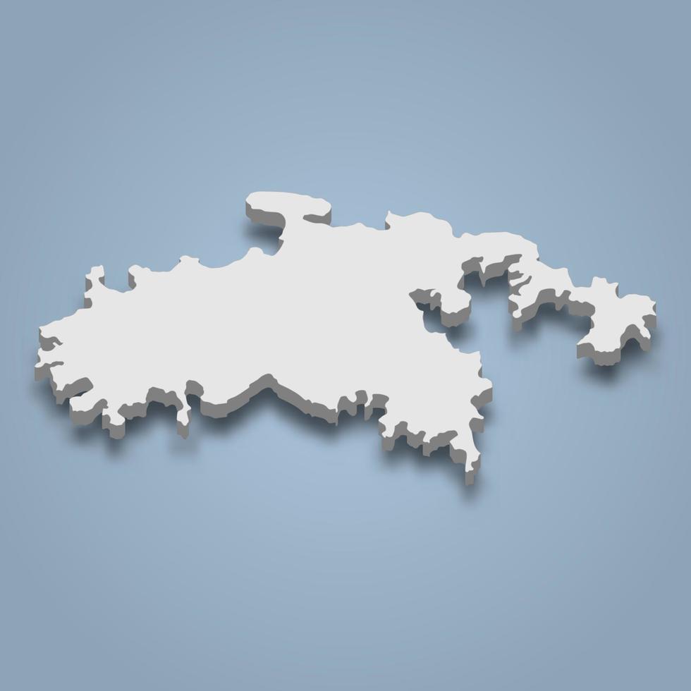 La mappa isometrica 3d di san giovanni è un'isola nelle isole vergini degli stati uniti vettore