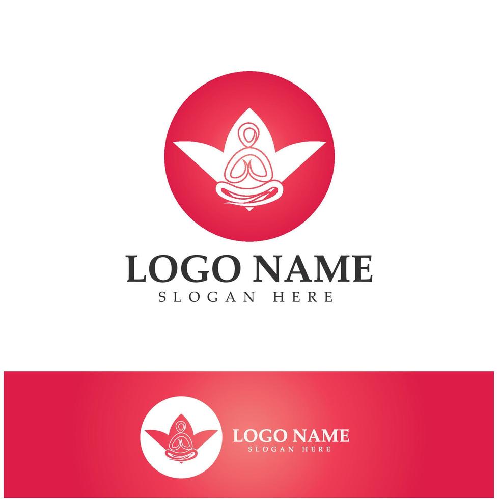 logo design di persone che fanno yoga simbolo icona illustrazione vettore