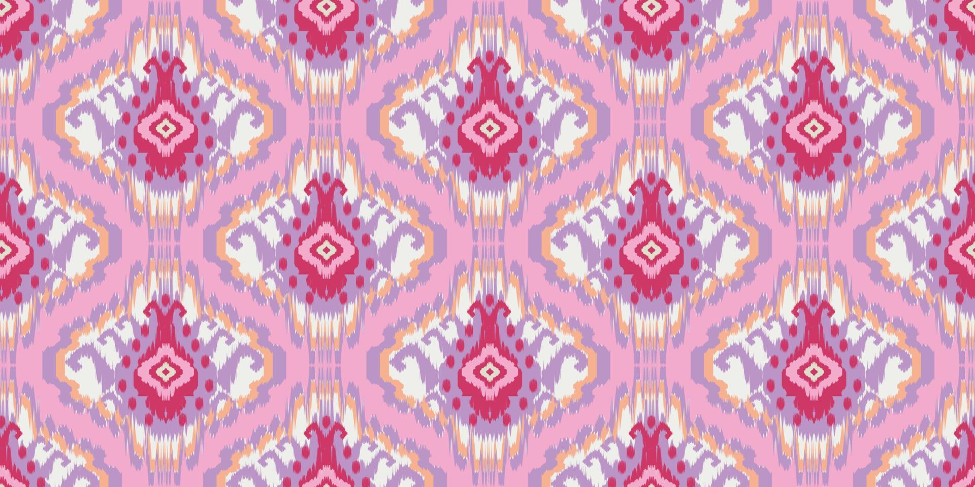 motivo etnico damascato bellissimo ikat art. sfondo etnico astratto rosa ogee art. ricamo popolare, stile peruviano, indiano, asiatico, marocchino, tacchino e uzbeko. stampa di ornamenti d'arte geometrica azteca. vettore